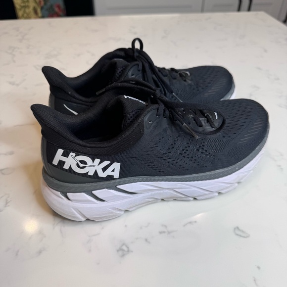 Hoka Women's Clifton 7 Black Running Walking Shoes Size 8.5 - Picture 5 of 14